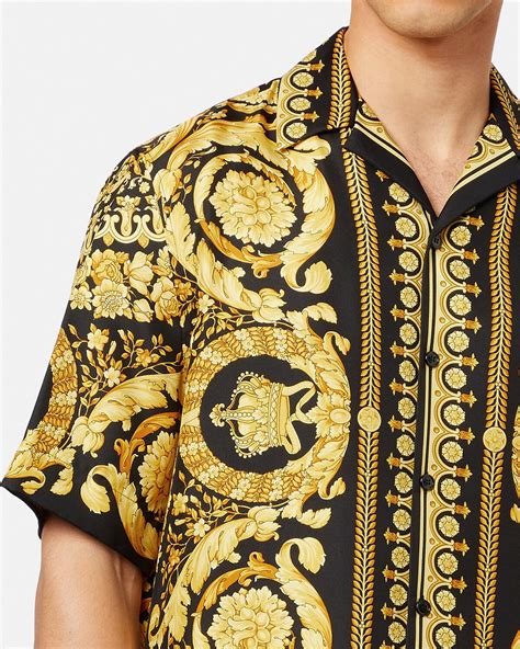 versace leo sign shirt|Versace barocco silk shirt.